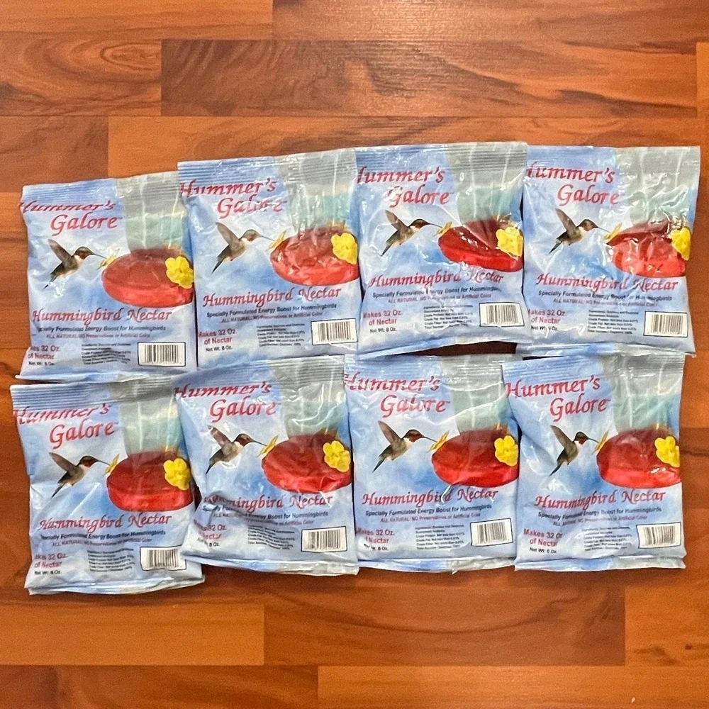 Lot of 8 Hummer's Galore Hummingbird Nectar (each makes 32 oz of natural nectar)
